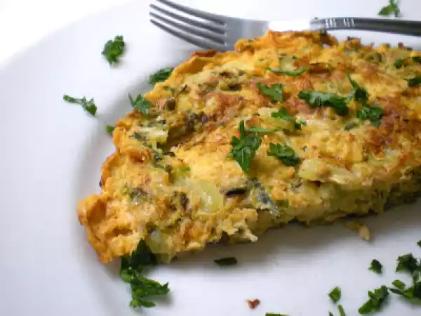 Receita Omelete de talos e folhas de couve-flor