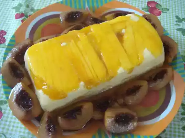 Receita Gelado light de manga e pêssego