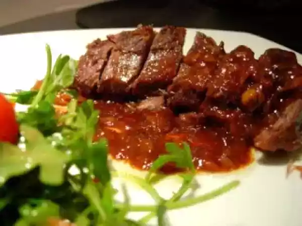 Receita Magret de pato com molho de framboesa