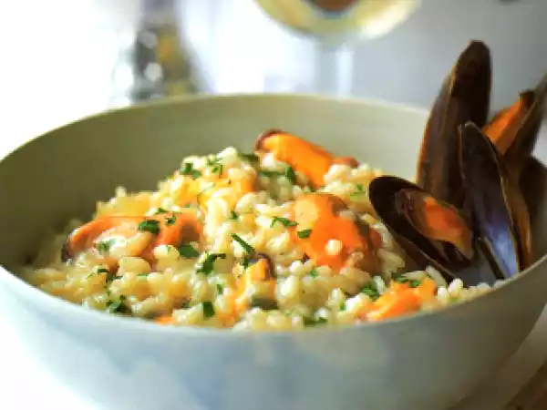 Receita Risoto de mexilhões ou vôngoles