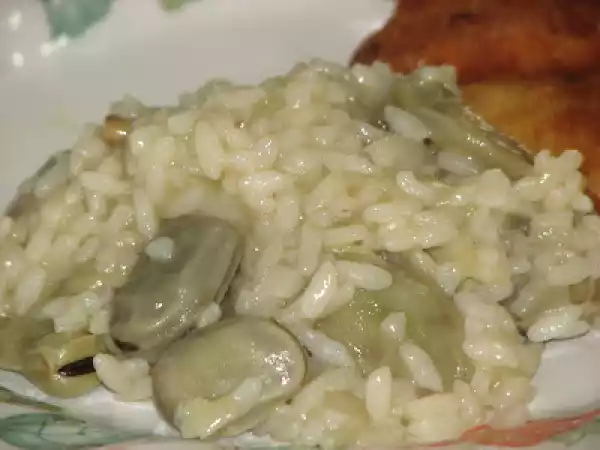 Receita Risoto de favas com filetes de peixe gato