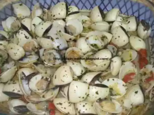 Receita Ameijoas à minha moda