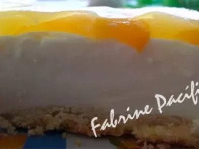 Receita Delícia de pêssego e bolo com recheio de coco - fabrine pacífico