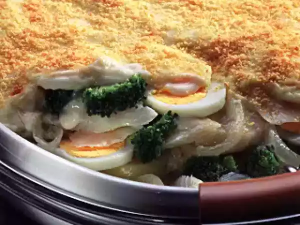 Receita Bacalhau com batatas e brócolos