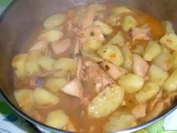 Receita Choco guisado com batatas