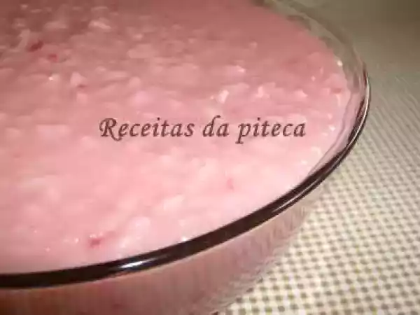 Receita Arroz doce de morango