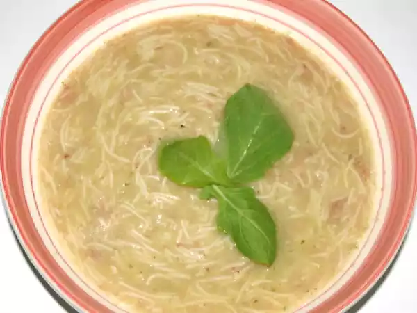 Receita .:sopa de alho francês e bacon