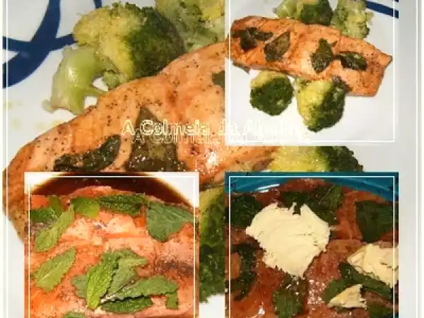 Receita Lombos de salmão marinados com hortelã