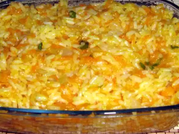 Receita Arroz de cenoura com peixe frito