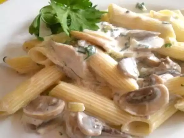 Receita Penne ao molho de cogumelos