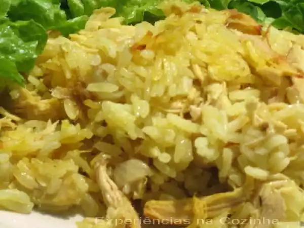 Receita Arroz de frango com açafrão