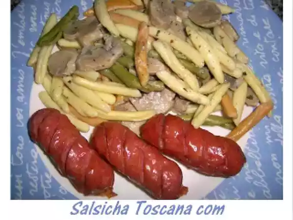 Receita Salsicha toscana com caserecci al funghi porcini