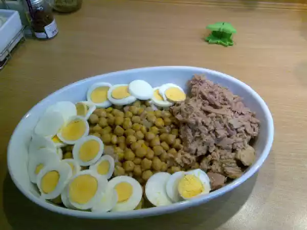 Receita Atum com grão e ovo cozido na bimby