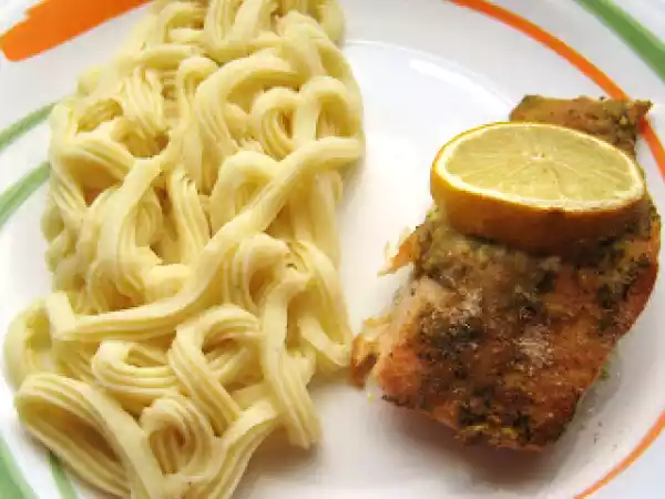 Receita Salmão com mostarda e pão ralado