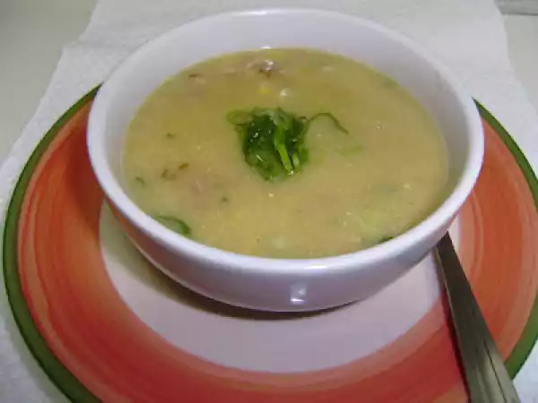 Receita Sopa creme de milho verde com bacon