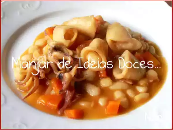 Receita Lulas com açafrão, caril e feijão branco