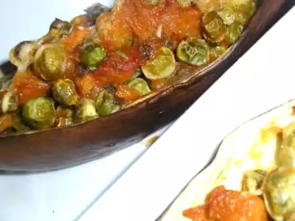 Receita Beringela com ervilhas
