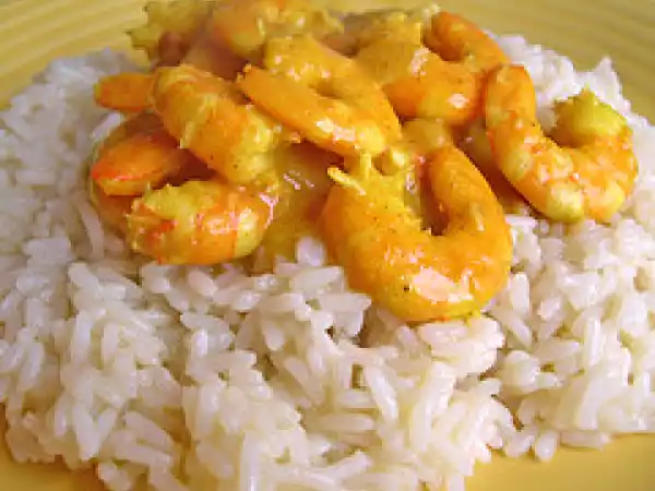 Receita Gambas ao leite de côco