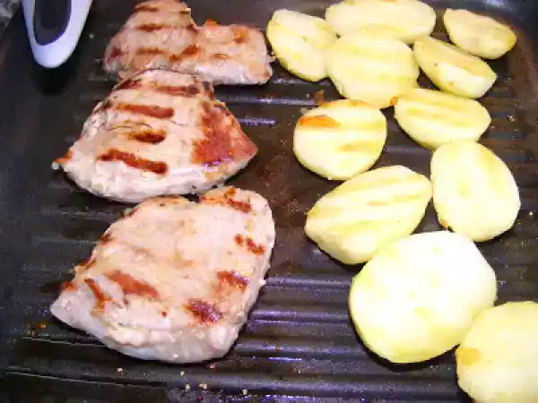 Receita Lombinhos de vitela grelhados com batatas grelhadas