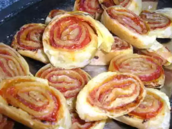 Receita Caracóis de salame