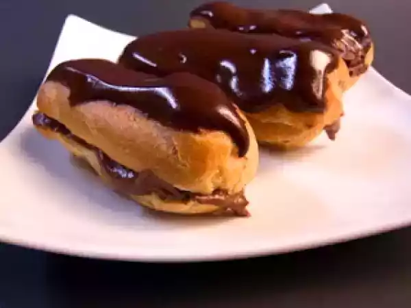 Receita Éclairs de chocolate