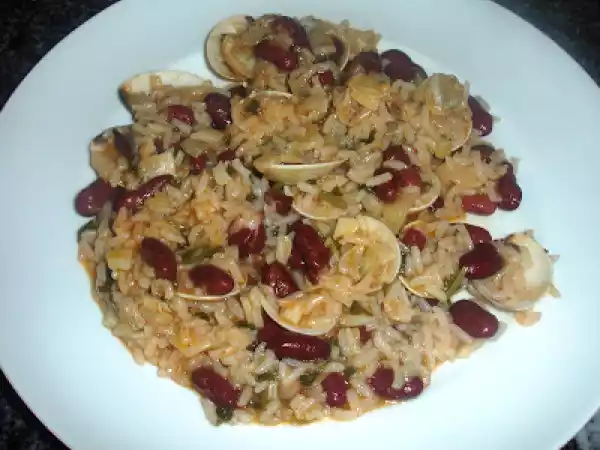 Receita Arroz de feijão com amêijoas