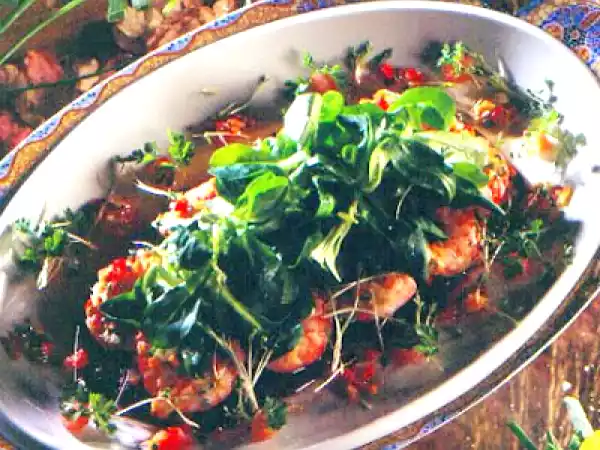 Receita Salada de gambas