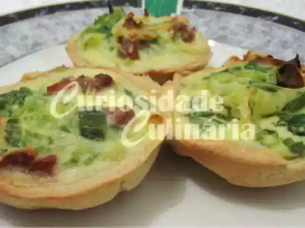 Receita Quiche de alho poró e lingüiça