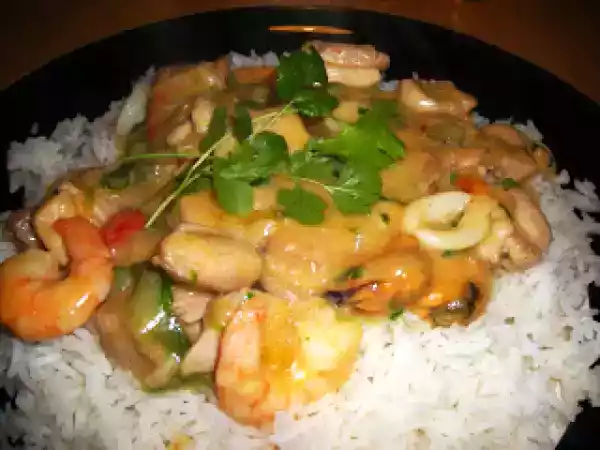 Receita Frango de cerveja com marisco