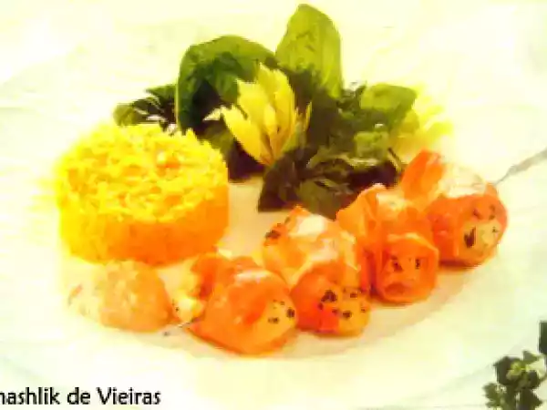 Receita Shashlik de vieiras e bacon