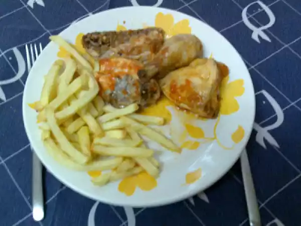 Receita Frango na fussion cook com batatas fritas na actifry