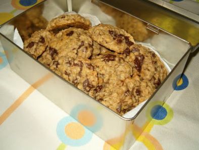 Receita Cookies de aveia com pepitas de chocolate