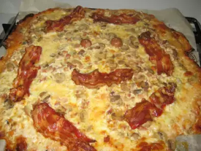 Receita Pizza a la carbonara
