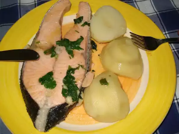 Receita Salmão com coentros...