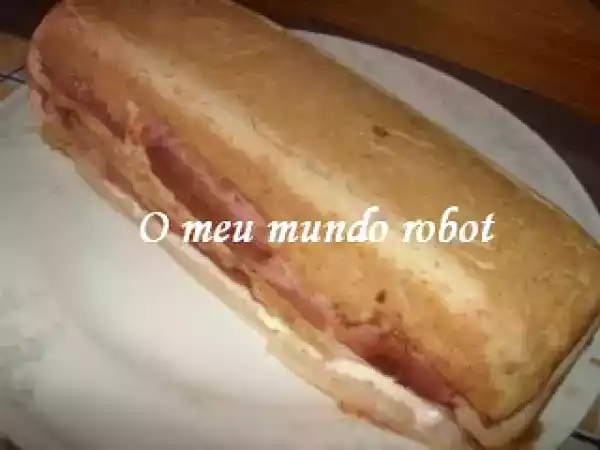 Receita Pão recheado com queijo e fiambre