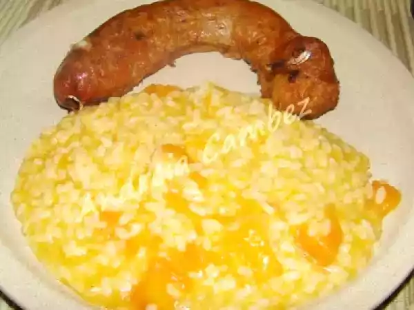 Receita Bimby/actifry - risotto de abóbora e alheira
