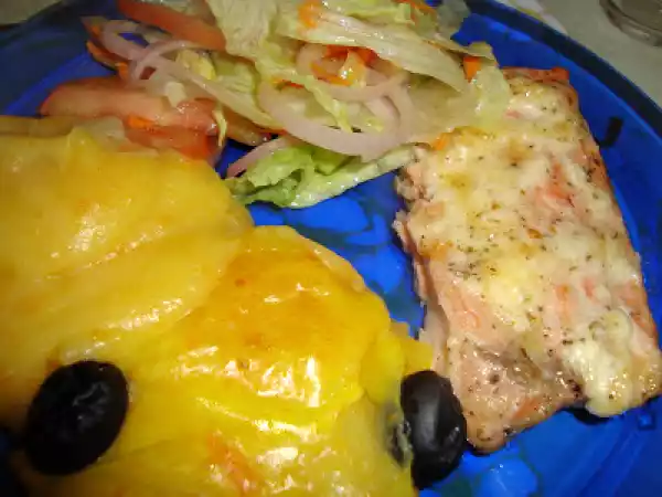 Receita Salmão no forno com maionese