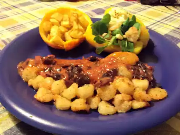 Receita Hamburger com molho de algas, alperces e framboesas