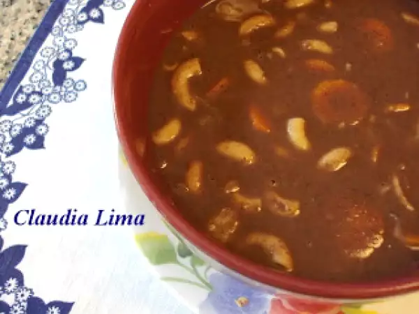 Receita Sopa de feijão - dia preto