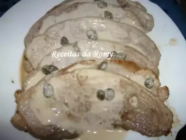 Receita Febras de porco com ananás e alcaparras