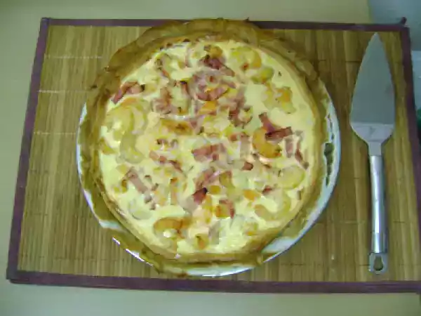 Receita Quiche de camarão, bacon e três queijos