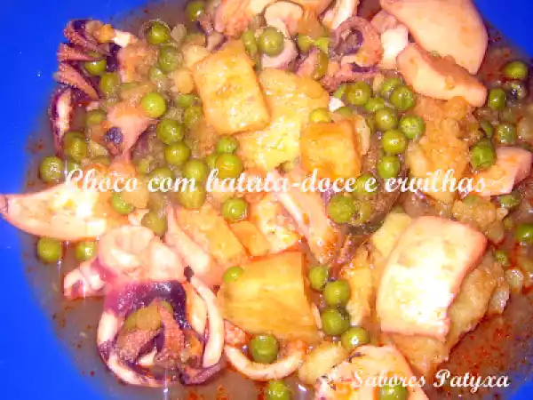 Receita Choco com batata-doce e ervilhas