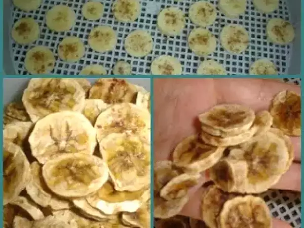 Receita Snack de banana desidratada