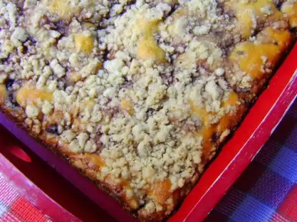 Receita Cuca de liquidificador com amoras