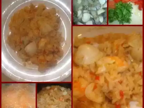 Receita Arroz de tamboril com gambas e ameijoas