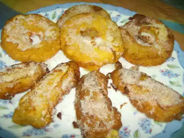 Receita Fritos de ananás e banana