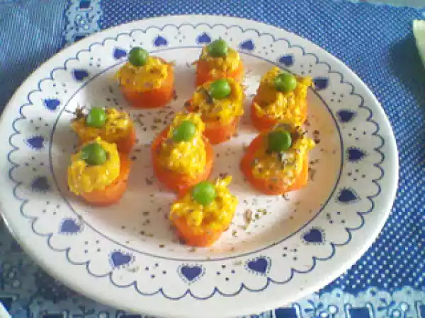 Receita Canapés de cenoura, abóbora e ervas finas.