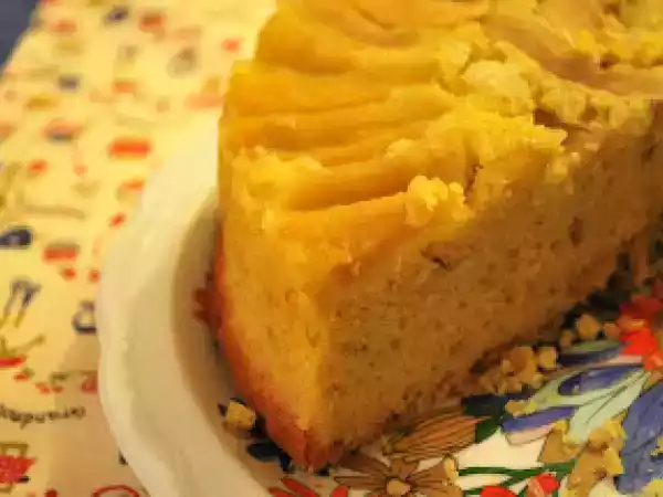 Receita Bolo invertido de maçã com fubá