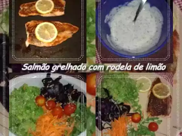 Receita Salmão grelhado com rodela de limão