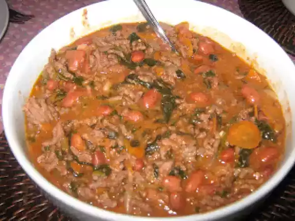 Receita Carne com feijão